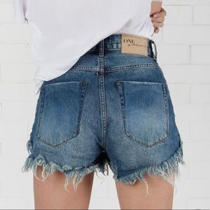 ONE x Oneteaspoon - High Waist Bonita Denim Short - Size 29